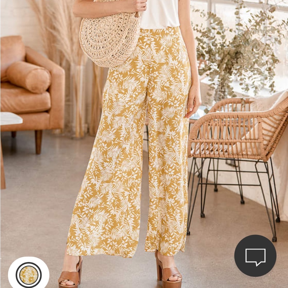 Wide leg tropical pants